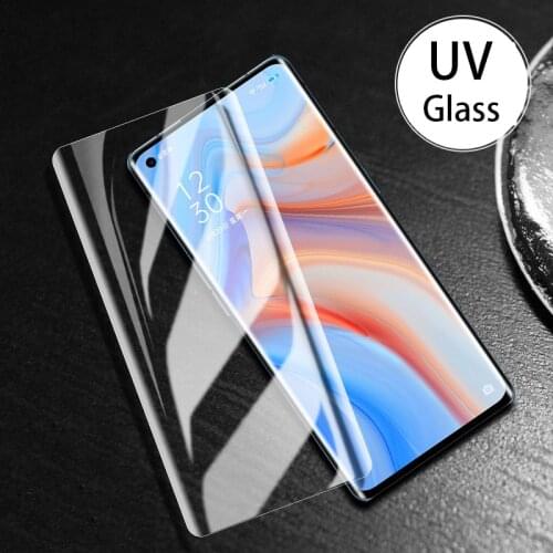 3D Screen Protector for OPPO Reno4 Reno3 Pro UV Liquid Full Glue Cover Glass Tempered Glass for Reno 4 Pro 3 Pro 4Pro UV Glass