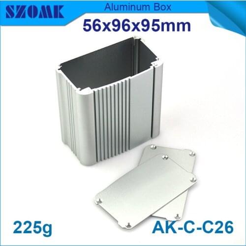 5pcs/lot aluminium cabinet enclosure with heatsink for electronics used to pcb borad 56*96*95mm