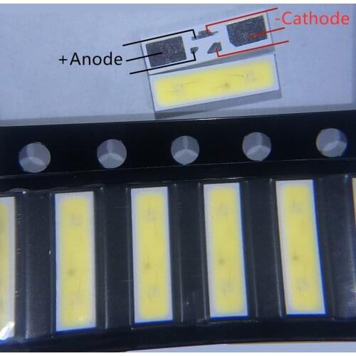 500PCS SMD LED 6V 1W Cold White 7020 LED Diode LCD Back light Lighting Television Backlit Back-light LED TV Backlight