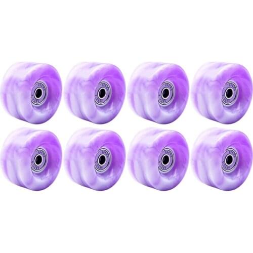 8Pack 82A Roller Skate Wheels with Bearings PU Wear-Resistant Wheels Double-Row Roller Skates Accessories