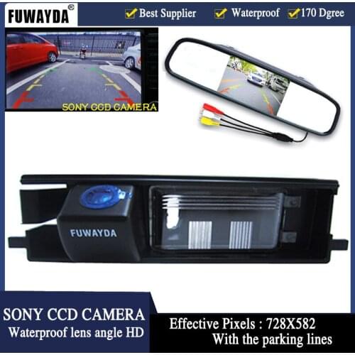 FUWAYDA HD SONY CCD car camera waterproof parking with 4.3Inch TFT LCD Auto Car RearView Mirror Monitor FOR TOYOTA RAV4 RAV-4