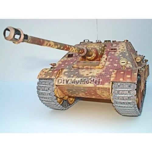 DIYMyModel1:25 Scale WW2 Germany Tank Destroyer Jagdpanther Handcraft Paper Model Kit Puzzles Handmade Toy DIY