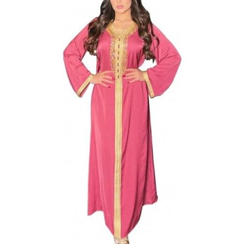 Elegant Loose Long Dress Abaya Dubai Muslim Robe Eid Mubarak Ramadan Kaftan Turkey Women Islam Caftan Marocain Dress Vestidos