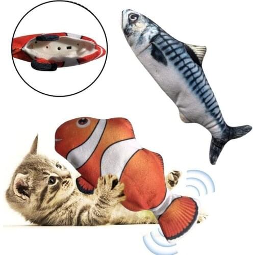 Cat Electric Fish Toy Pet 3D Simulation Fish Soft Plush Shaking Dancing Fish Interactive Cat Playing Biting pet Toys