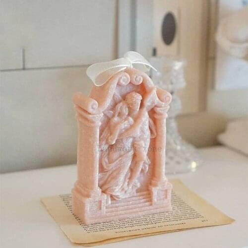 Retro Apollo Love Myth Candle Mold Roman Column Lover Scented Candle Silicone Mold DIY Sculpture Soy Wax Mold Handmade Soap Mold