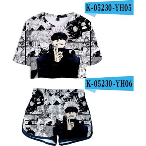 Classic anime Design jujutsu kaisen 3D girl Two Piece Set Summer Short tshirt Shorts women Sexy Cool Streetwear tops+Pants Sets