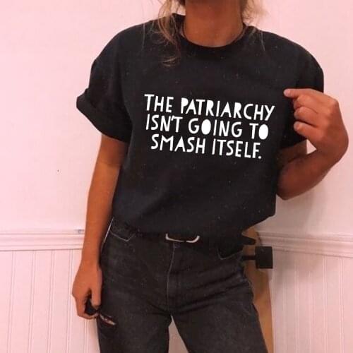 Summer The Patriarchy Isn't Going To Smash Itself T-Shirt Letter Slogan Graphic Tee Feminist Saying Shirt Aesthetic Art Tops
