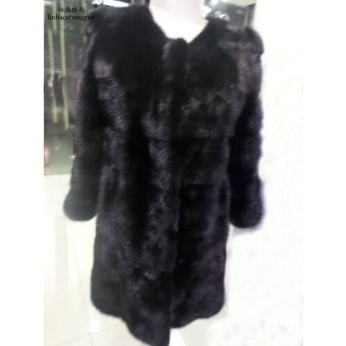 Linhaoshengyue Domestic Real Mink Fur Coat