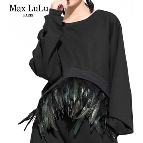 Max LuLu 2020 Autumn Korean Style Luxury Tops Womens Long Sleeve Streetwear Ladies Casual Loose Fur T Shirts Punk Tee Shirts