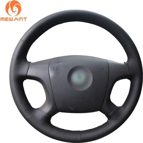 MEWANT Black Artificial Leather Car Steering Wheel Cover for Skoda Fabia 2005-2009 Octavia 2004-2009 Roomster 2006-2009
