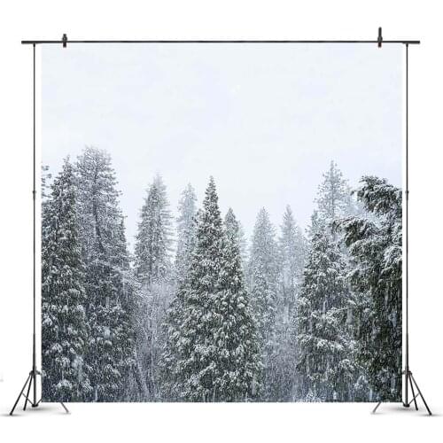 Mocsicka Winter Snow Forest Backdrop for Photography Ice and Snow World Birthday Party Snow Scene Background for Photography