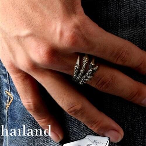 Stainless steel dragon claw rings Neo-Gothic style jewelry personality men and women ring