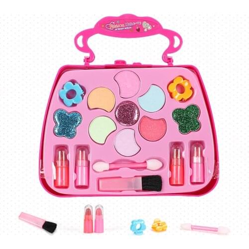 Fashion Beauty Girls Make Up Toy Set Pretend Play Princess Pink Makeup Safety Non-toxic Kit Toys for Dressing Cosmetic Kids Gift