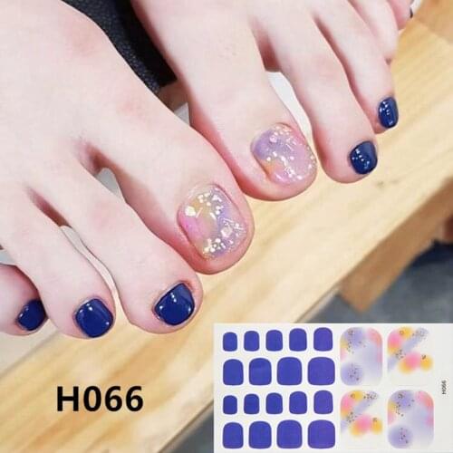 1sheet Full Cover Toenail Sticker Wraps Summer Beach Toenail Tips Beauty Glitter Pattern Toe Nail Art Decoration Waterproof