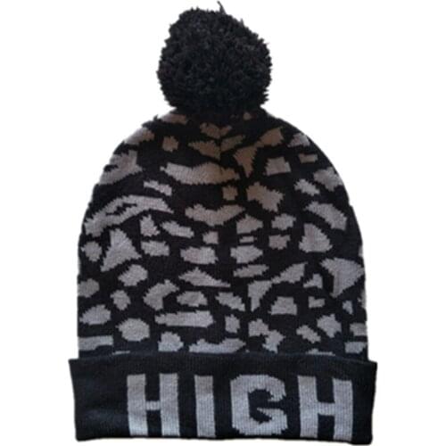 2018 New Fashion Original Brand Winter High Life words Beanies Cap Knitted Hat For Women Men Boy Casual Warm Wool Knit Pom Hats