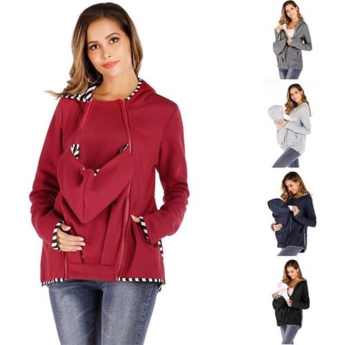Maternity+Baby+Hoodies Babywearing Jacket Parenting Sweatshirts Women Coat Multifunctional Mother Kangaroo Hooded Warm Clothes