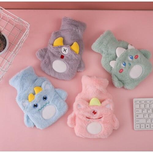 Portable Mini Cute Monster Winter Plush Hand warmer Silicone Hot Water bottle bag Christmas 2021 NewYear gift for girls belly