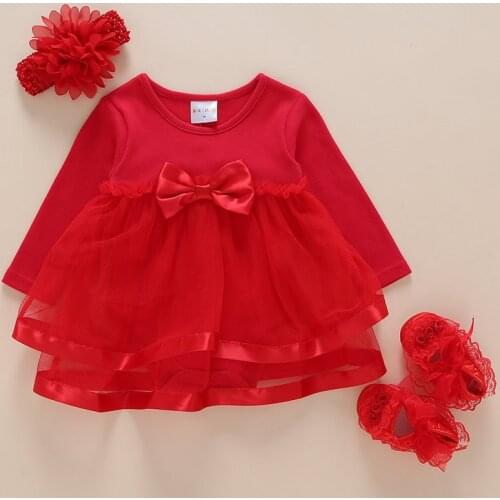 New born baby girls infant dress clothes 1st birthday girl party dress christening gown long sleeve baby girl dresses 3 6 months