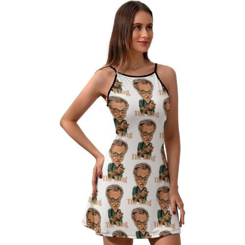 Mugshot Dress Suspender Business Tight Dresses Modern Youth Spandex Pattern One-Piece Dress