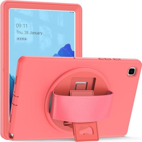 Candy Shockproof Case for Samsung Galaxy Tab A7 10.4 inch T500 T505 Silicone Cover with 360 Rotating Hand Strap Kickstand