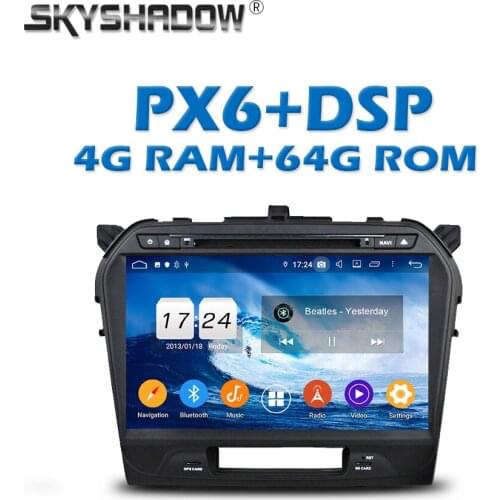 PX6 Car DVD Player DSP IPS Android 10.0 4G+64G GPS Map Auto Radio Wifi Bluetooth 5.0 rear Camera TV For SUZUKI Vitara 2015-2017