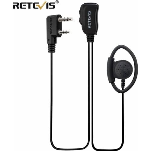 Retevis EEK012 Adjustable D-shape Walkie Talkie Headset with PTT and Mic for Kenwood Baofeng UV5R UV82 BF888s Retevis H777 RT5R