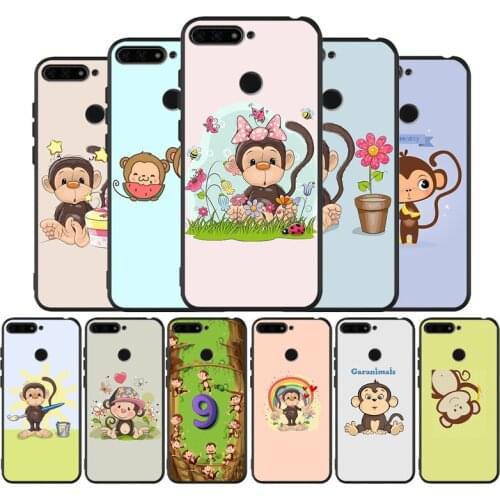 Monkey cartoon black Silicone Phone Case For honor 20 Pro 8 8X 9 10 20 Lite for Mate 10 30 Lite Pro cove