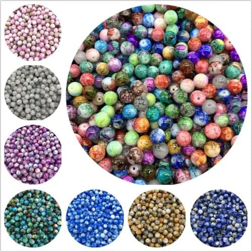 4mm 6mm 8mm 10mm Glass Beads Round Loose Spaced Beads DIY Bracelet Earrings Charms Necklace Beads For Jewelry Making