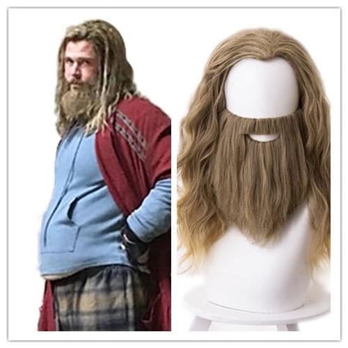 Super Hero Loki Thor Cosplay Wig Fat Thor Costume Cosplay Beard Wig Hair Halloween Canrival Party Wigs