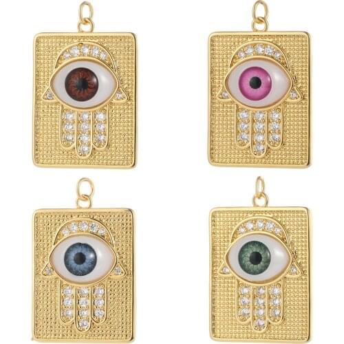 Turkish Evil Blue Eye Enamel Charms for Jewelry Making Accessories CZ Diy Pendant Necklace Bracelet Earrings Make Gold Copper