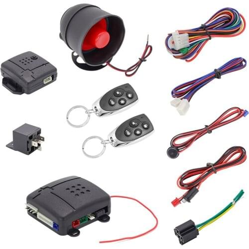 Universal 1-Way Car Alarm Vehicle System Protection Security System Keyless Entry Siren + 2 Remote Control Burglar Alarm