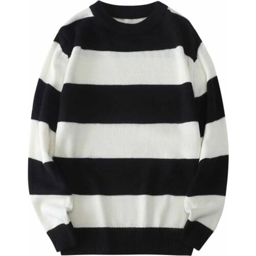 High Quality Men Striped Sweaters Korean Streetwear Oversized Mens Jumpers Mens Pullover Knitted Man Clothes Plus Size 8XL