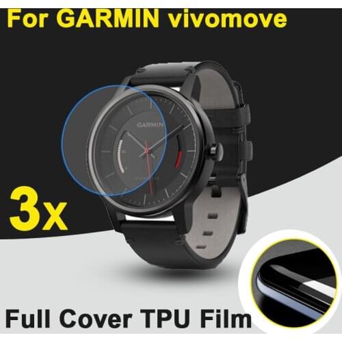 3pcs/lot Full Cover Soft TPU Anti-scratch Protective Films For GARMIN VIVOMOVE HR LUXE (42MM) Smart Watch GPS Screen Protectors