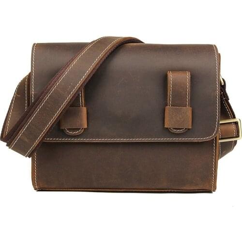 New Genuine Leather Womens Messenger Bag Vintage Shoulder Bags for Mini Ipad High Quality Real Cow Leather Female Crossbody Bag