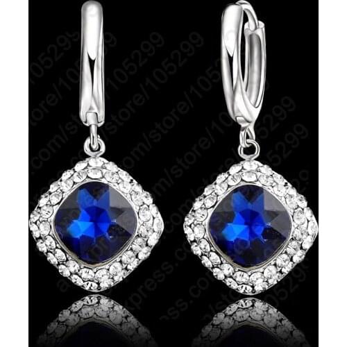 New Design Vintage Wedding Party 925 Sterling Silver Earrings Filled 5A Crystals For Women Girls Brincos Accessories