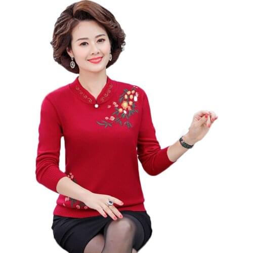 Womens Cashmere Sweater Autumn Winter Middle-aged Mother Pullovers Large Size Knitwear Elegant Jumper Womens Knit Coat 4XL 2200
