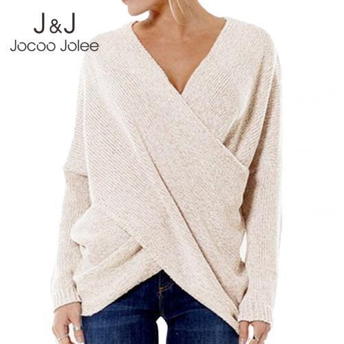 Vintage Harajuku Cross Pullover Elegant V Neck Loose Oversized Jumper Women Autumn Winter Batwing Sleeve Knitted Sweater Tops