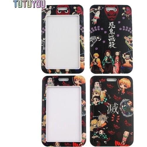 1pc PC2567 Anime Demon Slayer Creative Lanyard Card Holder Student Hanging Neck Phone Lanyard Badge Subway Access Card Holder