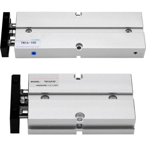1Pcs 16mm Bore Double-rod Double-acting Aluminum Alloy Pneumatic Air Cylinder Stroke 100mm/40mm Optional Wholesale
