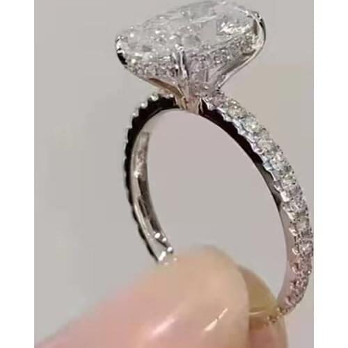 14K Au585 White Gold Women Ring Moissanite Diamonds 1 2 3 4 5 Carat Oval Luxury Wedding Party Engagement Anniversary Ring