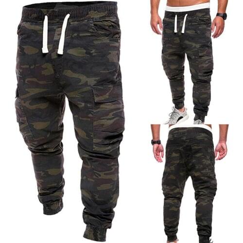 50% Hot Sales Plus Size Men Military Camouflage Print Trousers Multi Pockets Cargo Jog Pants