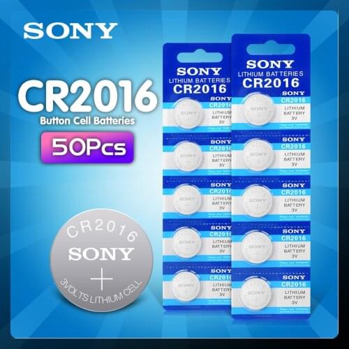 50PCS For Sony 3V CR2016 Lithium Cell Button Battery DL2016 KCR2016 CR 2016 button cell coin battery for watch Calculators