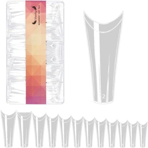 500PCS Clear Nail Tips, Coffin Fake Nails Full Cover Manicure Nails False Nails with Plastic Box for DIY Nail
