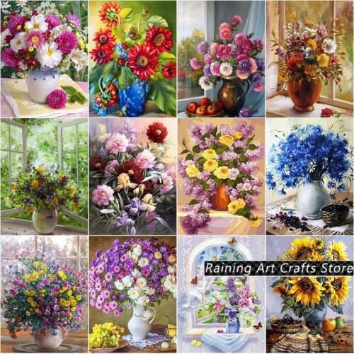 5D Diy Diamond Painting Sunflower Flower Bouquet Embroidery Full Square Round Drill Rhinestone Cross Stitch Mosaic Decor Gifts