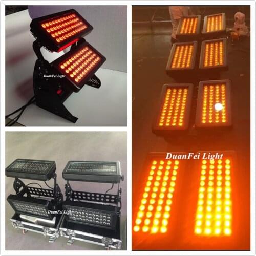 6pcs+Flightcase) High Power led wash wall building light waterproof wall washer led rgbwa 96x15w 5in1 city light washer