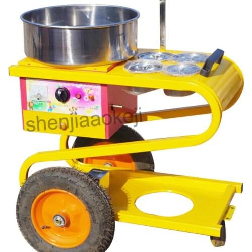 Cotton Candy Floss Machine for Commercial Electric Cart Heating Sink Cotton Candy Maker Brushed Stroller Cotton Candy Machine