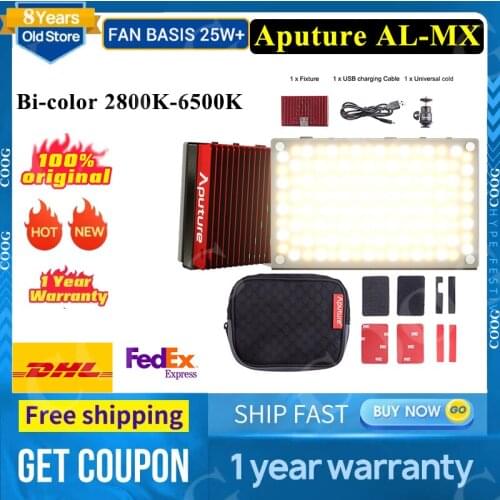 Aputure AL-MX Rechargeable Pocket Size 128 SMD LED Video Light Bi-color 2800K-6500K CRI TLCI 95+ On Camera Photography Lighting