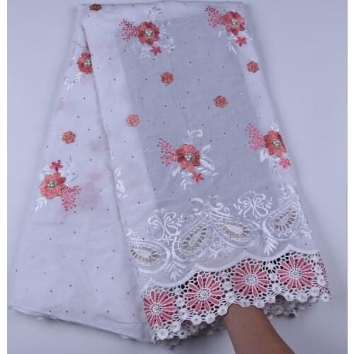 Kalume White African Swiss Voile Lace Fabric Design African Swiss Cotton Lace Fabric With Cord Lace For Sew Party Dress H1673