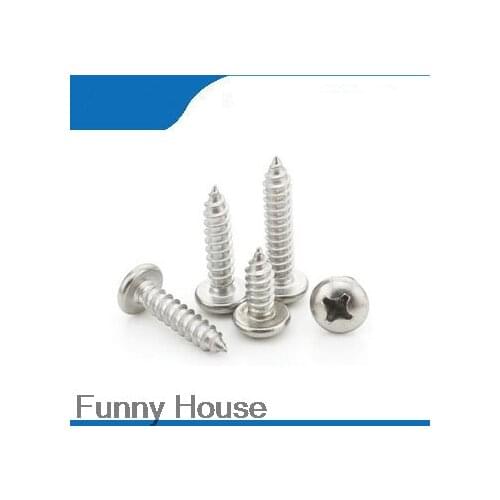 Free shipping 50 Pcs/Lot M3 304 staimless Steel pan Head phillip countersunk self tapping screw