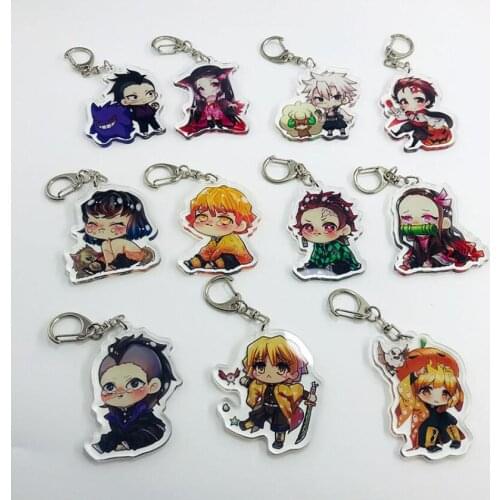 Anime Demon Slayer Kimetsu no Yaiba Kamado Tanjirou Tomioka Giyuu Acrylic Figure pendant keychain Keyring Collection Model Toy